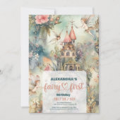 フェアリー・ファースト・ガールの1歳の誕生日 招待状 (正面)