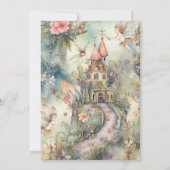 フェアリー・ファースト・ガールの1歳の誕生日 招待状 (裏面)