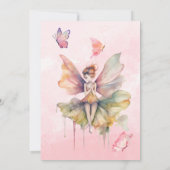 フェアリー・ファースト・ガールの1歳の誕生日 招待状 (裏面)