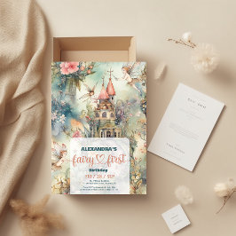フェアリー・ファースト・ガールの1歳の誕生日 招待状