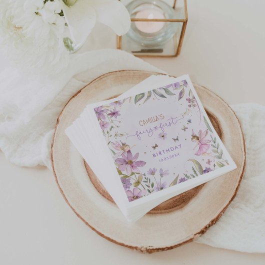 フェアリー・ファースト・ガール・バースデーパーティー スタンダードカクテルナプキン