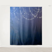 フェアリー ライト付き ネイビーブルー フォト タペストリー (正面)