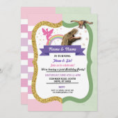  フェアリー&恐竜ジョイントボーイガール誕生日  招待状 (正面/裏面)