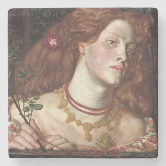 フェアローサムンドエレガントン(美しい赤毛の女性) ストーンコースター (正面)
