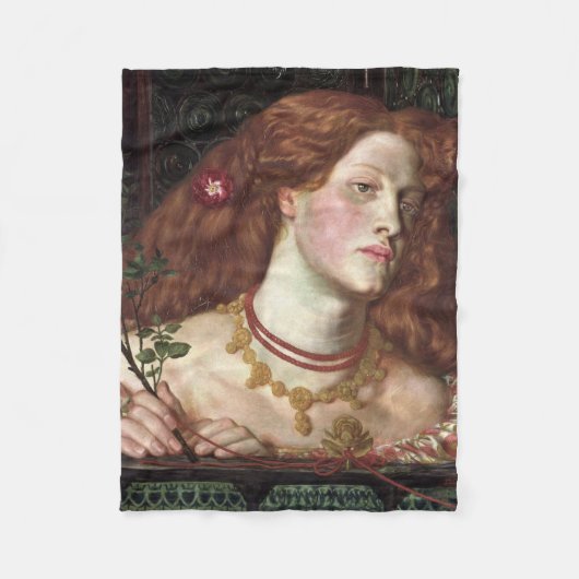 フェアローサムンドエレガントン（美しい赤毛の女性） フリースブランケット (正面)