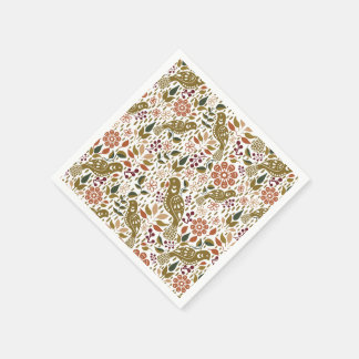 フェアントフォークアートカクテルナプキン秋パーティーデコール スタンダードカクテルナプキン