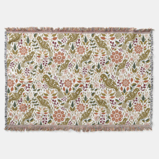 フェアントフォークアートブランケットオータムホームデコール スローブランケット