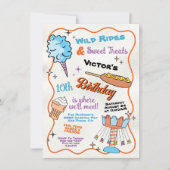 フェア カーニバル 遊園地 サーカス 誕生日 招待状 (正面)