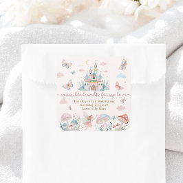 フェイお洒落アリー1歳の誕生日ありがとう スクエアシール