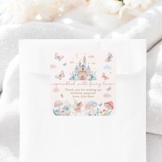 フェイお洒落アリー1歳の誕生日ありがとう スクエアシール