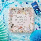フェイお洒落リーズ誕生日フラワーガーデンメドウ ペーパープレート (パーティー)