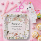 フェイお洒落リーズ誕生日フラワーガーデンメドウ ペーパープレート (パーティー)