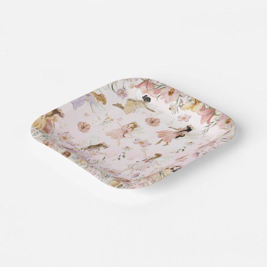 フェイお洒落リーズ誕生日フラワーガーデンメドウ ペーパープレート (傾斜あり)