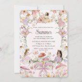 フェイお洒落リーズ誕生日フラワーガーデンメドウ 招待状 (正面)