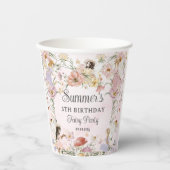 フェイお洒落リーズ誕生日フラワーガーデンメドウ 紙コップ (正面)