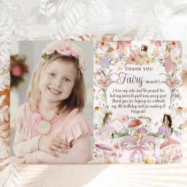 フェイお洒落リーズ誕生日フラワーガーデン写真 サンキューカード