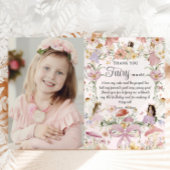 フェイお洒落リーズ誕生日フラワーガーデン写真 サンキューカード