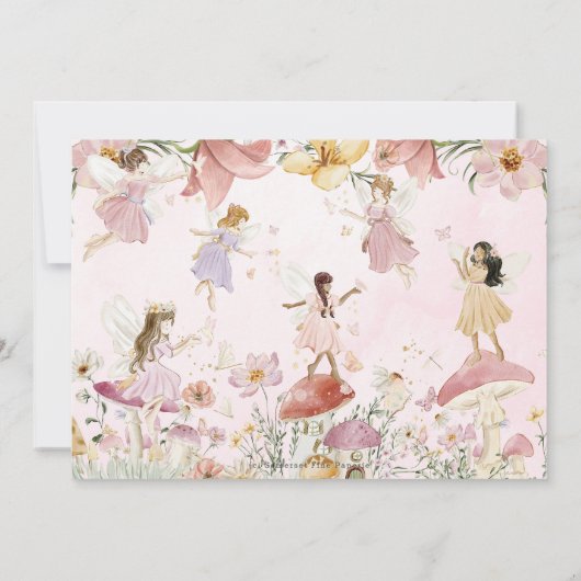 フェイお洒落リーズ誕生日フラワーガーデン写真 サンキューカード (裏面)