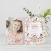 フェイお洒落リーズ誕生日フラワーガーデン写真 招待状 (スタンド正面)