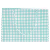 フェイとローレン アクアブルー ギンガムペーパー ラージペーパーバッグ (裏面)