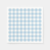 フェイとローレン ブルーのチェック柄 スタンダードカクテルナプキン (正面)