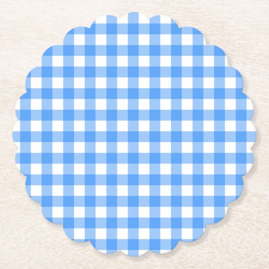 フェイとローレン ブルー2 ギンガム ペーパーコースター (正面)