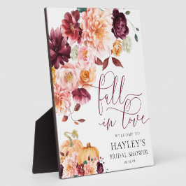 フェイイ秋インラブブライダルシャワーウェルカムサイン フォトプラーク
