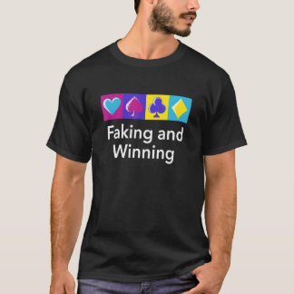 フェイキング及び当選トランプのポーカーギャンブラートランプのポーカープレイヤーギャンブ Tシャツ