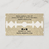 フェイクかみそり黄金グリッターテクスチャ名刺 名刺 (裏面)