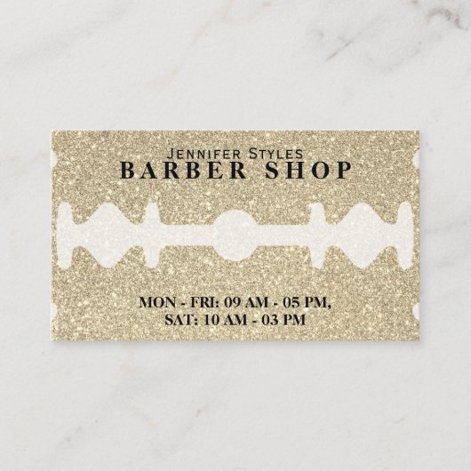 フェイクかみそり黄金グリッターテクスチャ名刺 名刺 (正面)