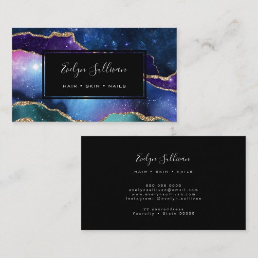 フェイクきらめく水彩 名刺 (正面/裏面)