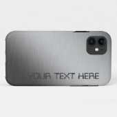 フェイクでパーソナライズなブラシをかけられた金属の一見 Case-Mate iPhoneケース (裏面(横))