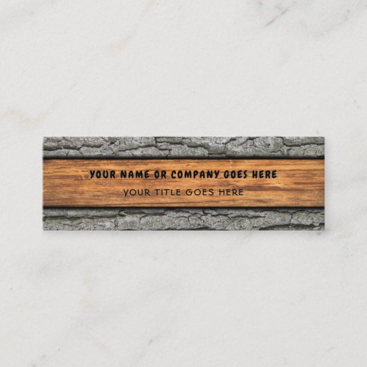 フェイクで素朴な乾燥した木製の穀物の樹皮 スキニー名刺 (正面)