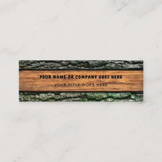 フェイクで素朴な木製の穀物の樹皮のコケ スキニー名刺 (正面)