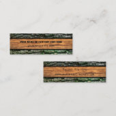 フェイクで素朴な木製の穀物の樹皮のコケ スキニー名刺 (正面/裏面)