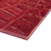 フェイクで赤いわに革 カッティングボード (角)