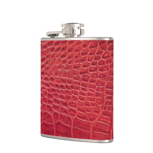 フェイクで赤いわに革 フラスク (左)