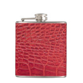 フェイクで赤いわに革 フラスク (正面)