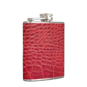 フェイクで赤いわに革 フラスク (右)