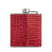 フェイクで赤いわに革 フラスク (裏面)