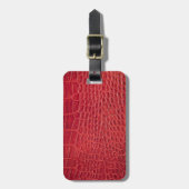 フェイクで赤いわに革 ラゲッジタグ (正面縦)