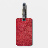 フェイクで赤いわに革 ラゲッジタグ (裏面縦)