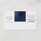 フェイクで青いビロードの渦巻 名刺 (裏面)