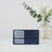 フェイクで青いビロードの渦巻 名刺 (スタンド正面)