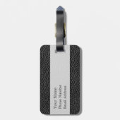フェイクで黒い革 ラゲッジタグ (裏面縦)