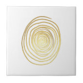 フェイクなきらめく金ゴールドの色彩の鮮やかな螺線形の渦巻 タイル (正面)