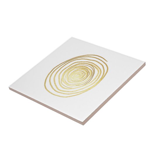 フェイクなきらめく金ゴールドの色彩の鮮やかな螺線形の渦巻 タイル (側面)