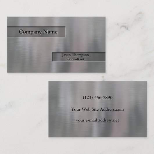 フェイクなエンボスによってブラシをかけられるアルミニウム 名刺 (正面/裏面)