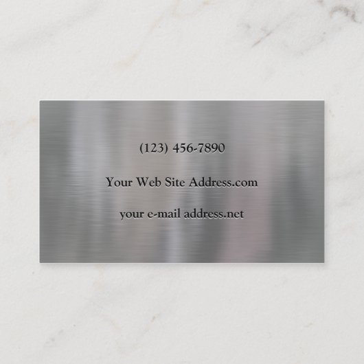 フェイクなエンボスによってブラシをかけられるアルミニウム 名刺 (裏面)