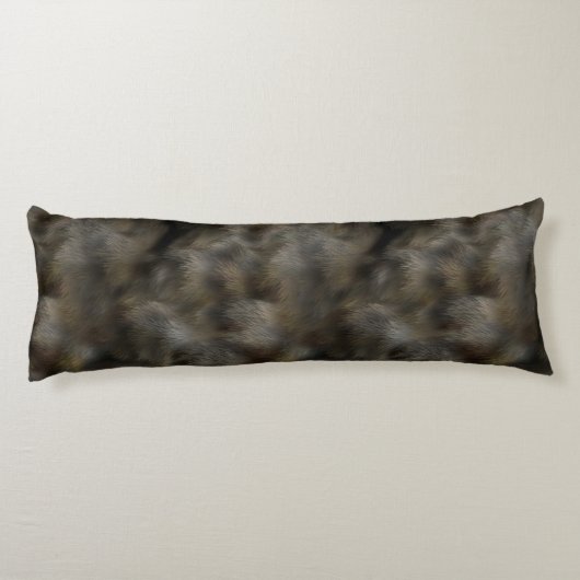 フェイクなオオカミの毛皮の毛の灰色及びブラウンのアニマル・スキン ボディピロー (裏面)